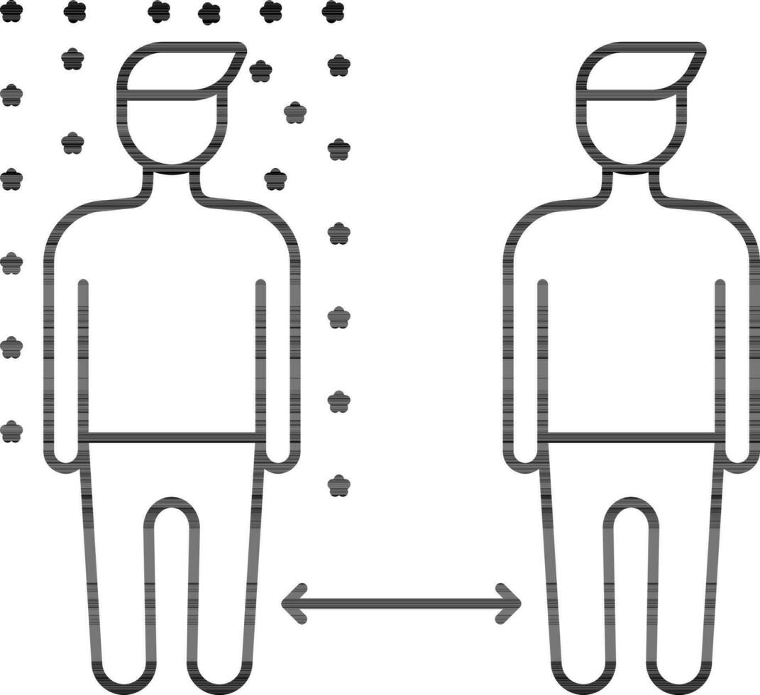 homme maintenir distance de couronne patient icône. vecteur