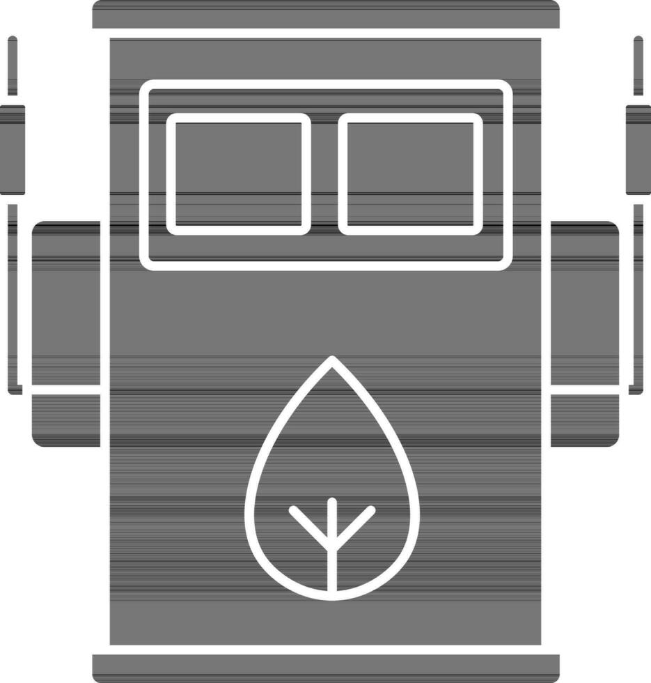 bio carburant pompe icône dans noir et blanc couleur. vecteur