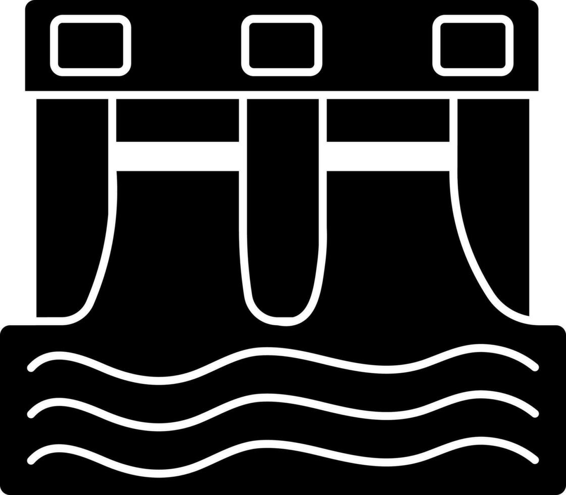 noir et blanc illustration de hydroélectricité icône. vecteur
