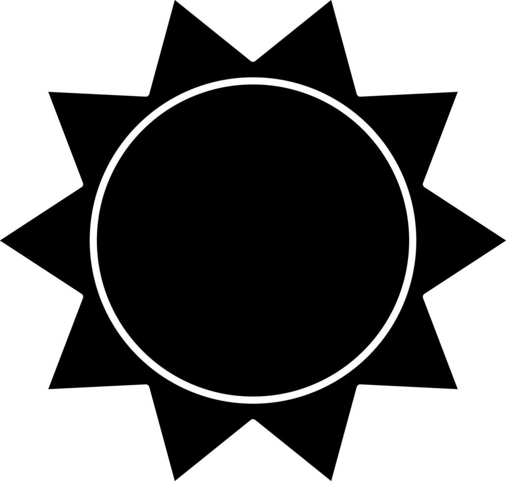 Soleil icône ou symbole dans noir et blanc couleur. vecteur