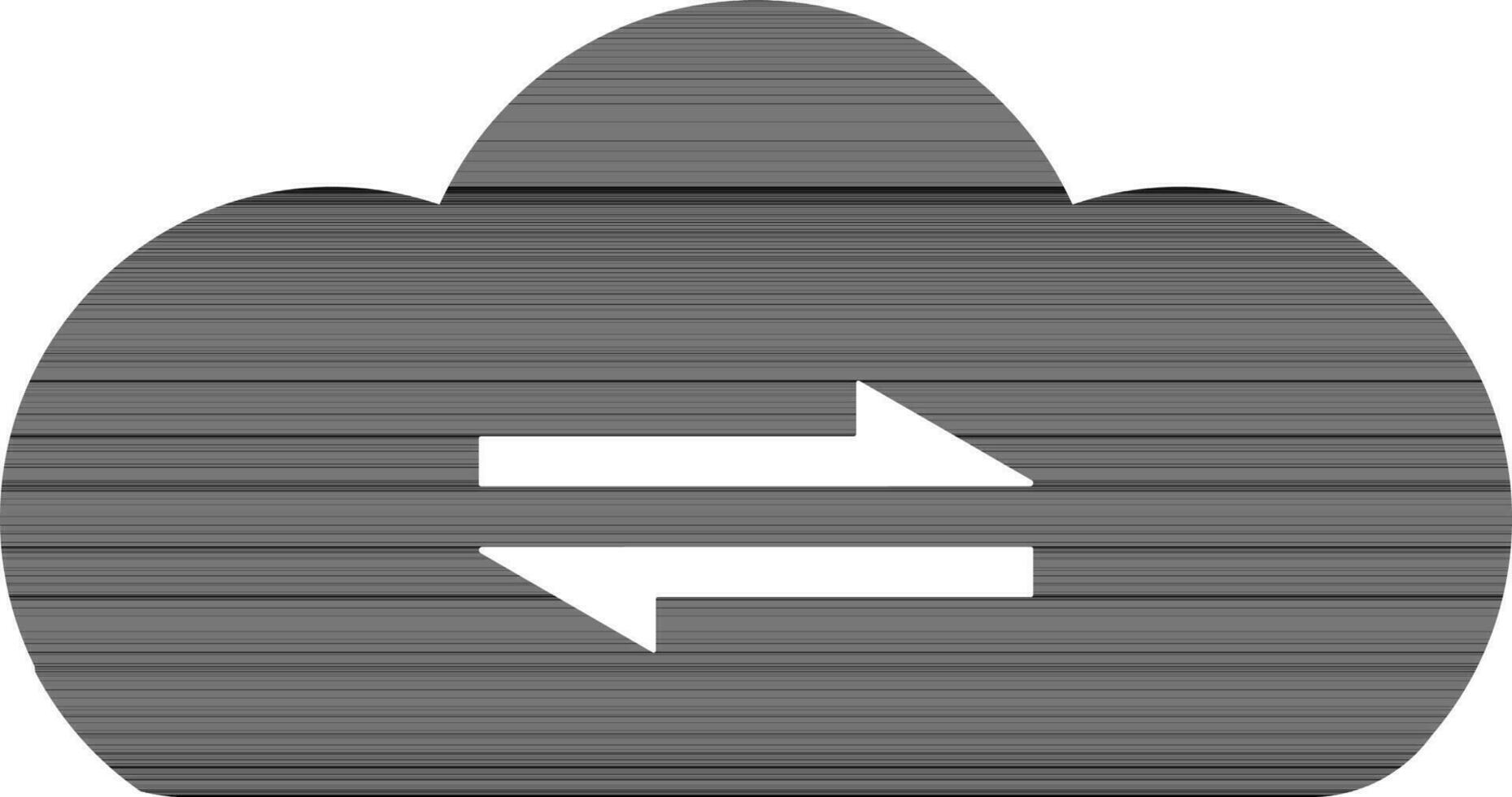 nuage Les données transfert icône dans noir et blanc couleur. vecteur