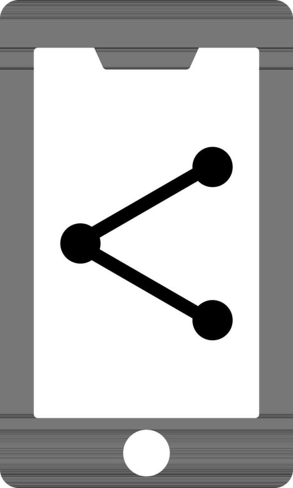 partager app dans téléphone intelligent glyphe icône. vecteur