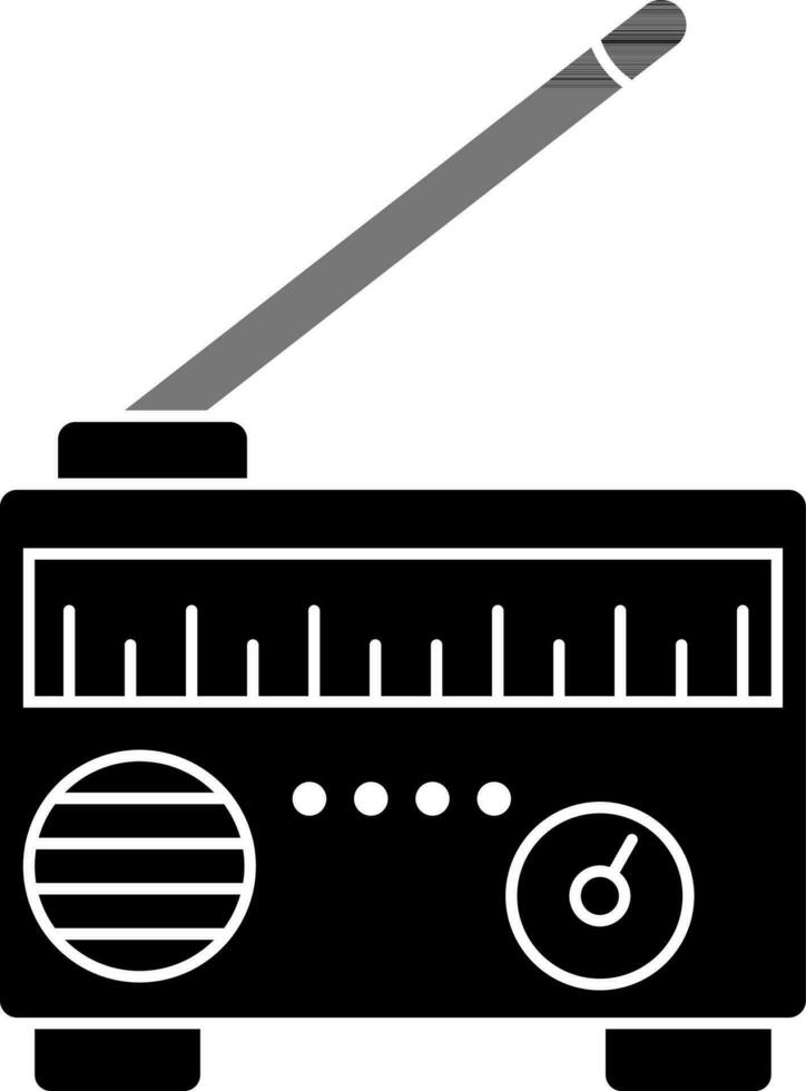 glyphe icône ou symbole de rétro style radio. vecteur