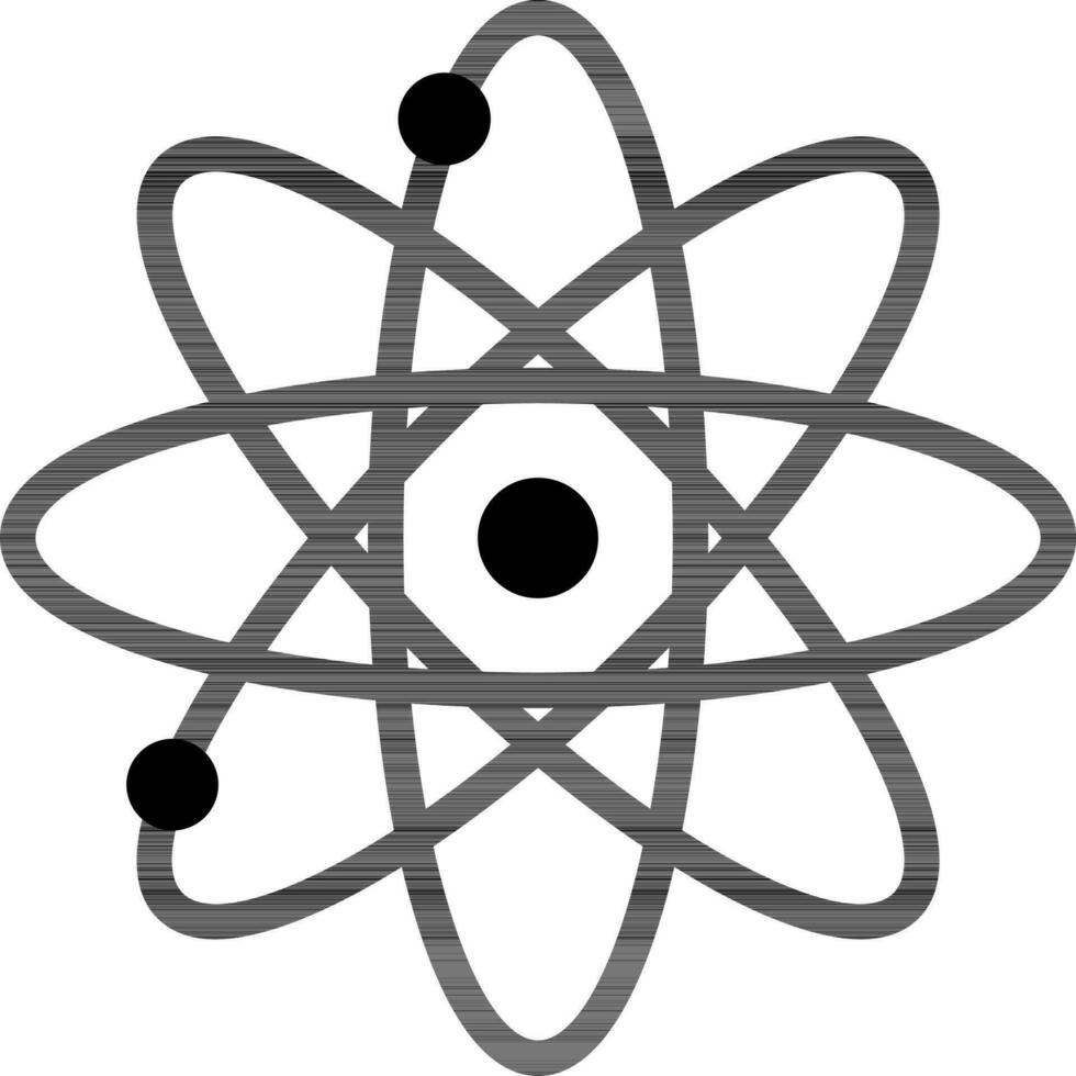 noir et blanc illustration de atomique structure. vecteur