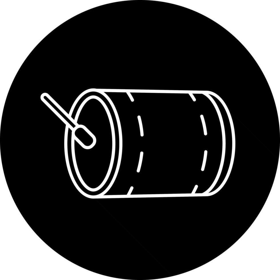 tambour avec bâton icône dans noir et blanc couleur. vecteur