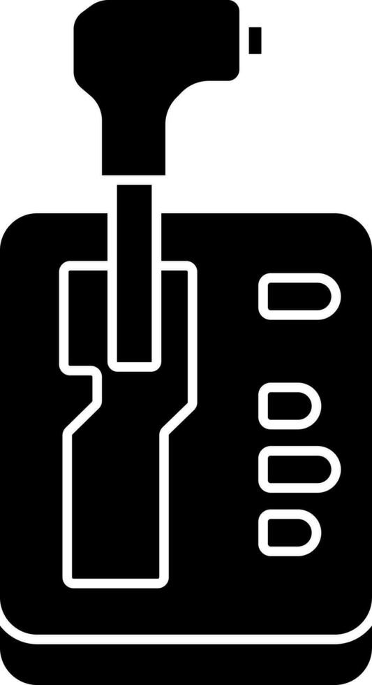 illustration de automatique équipement levier icône dans noir et blanc couleur. vecteur