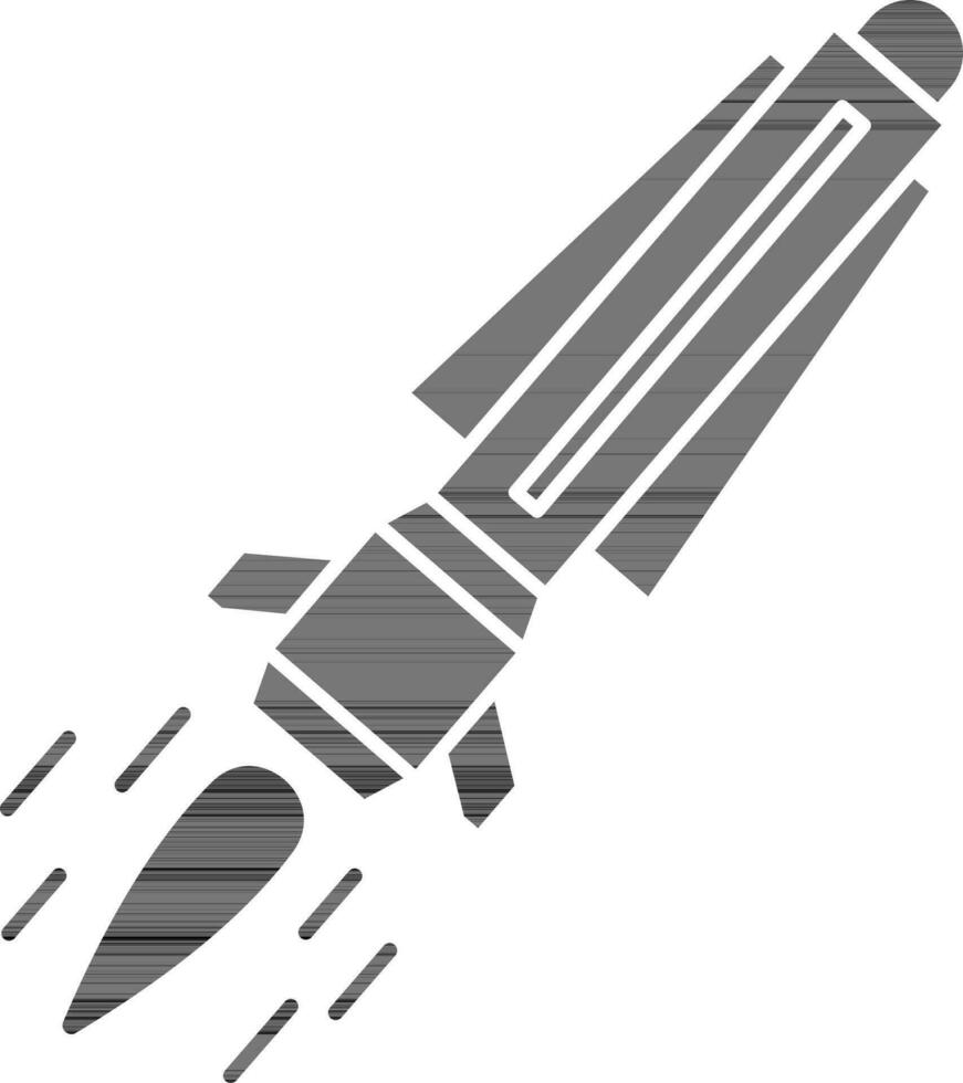 noir et blanc Couleur missile ou fusée icône dans plat style. vecteur