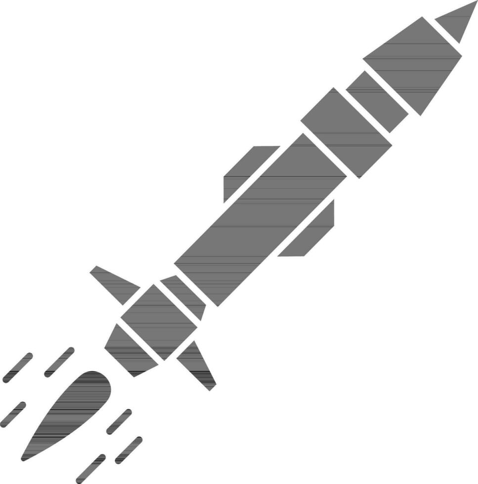 illustration de missile icône dans noir et blanc couleur. vecteur