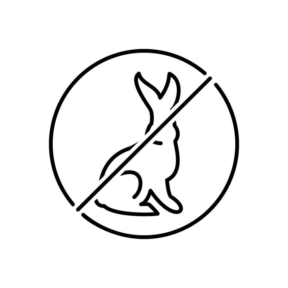 végétarien ou végétalien santé produits de beauté. cruauté gratuit signe. mince ligne icône de lapin avec cœur. symbole pour beauté produit. moderne vecteur illustration.