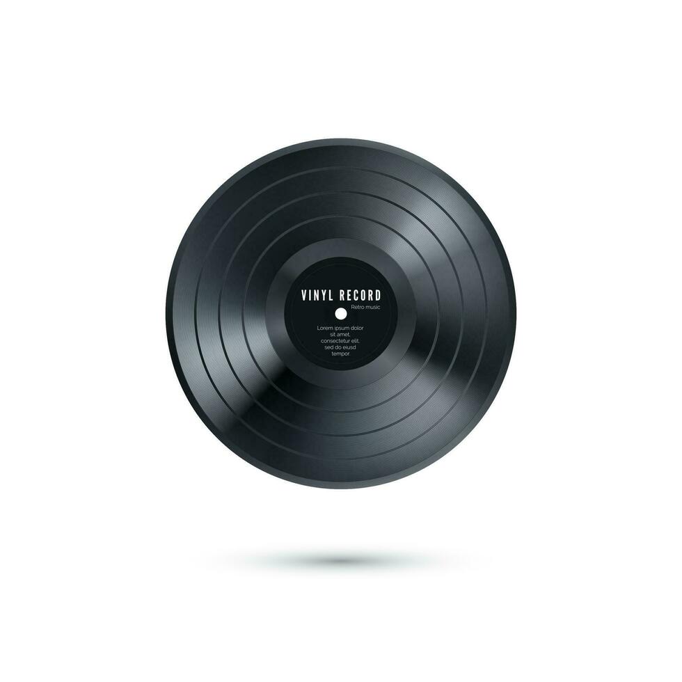 vinyle la musique enregistrer. réaliste ancien gramophone disque maquette. vecteur illustration