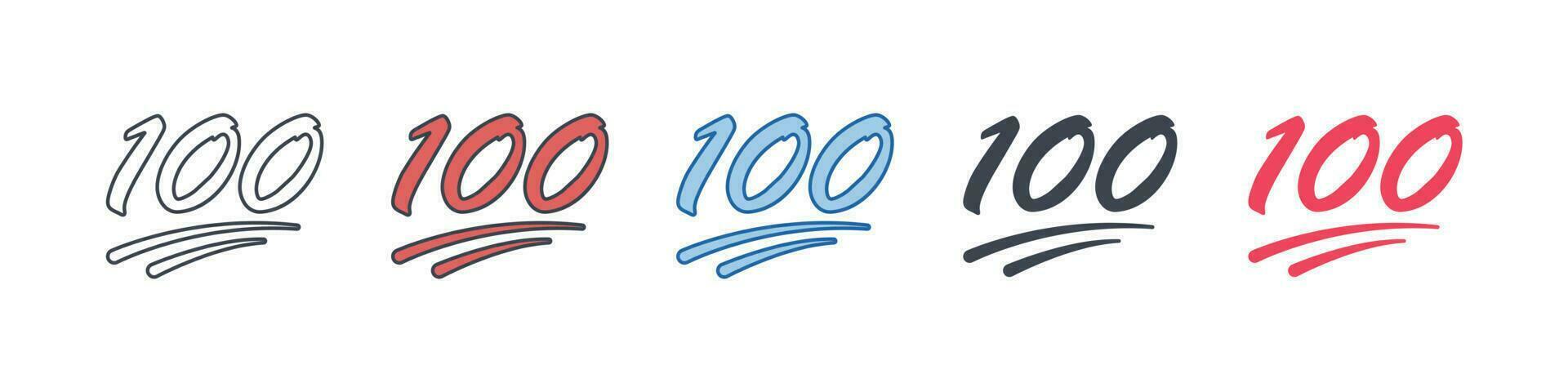 cent points icône symbole modèle pour graphique et la toile conception collection logo vecteur illustration