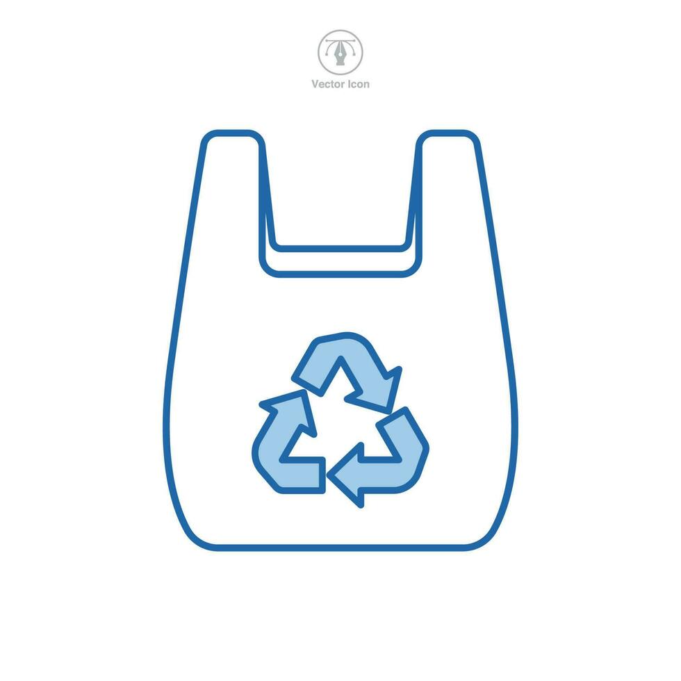 Plastique sac avec recycler signe icône symbole modèle pour graphique et la toile conception collection logo vecteur illustration