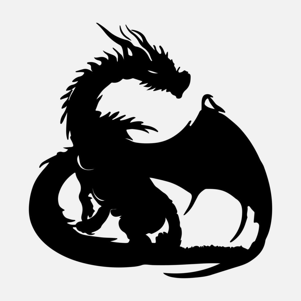 noir dragon vecteur silhouette