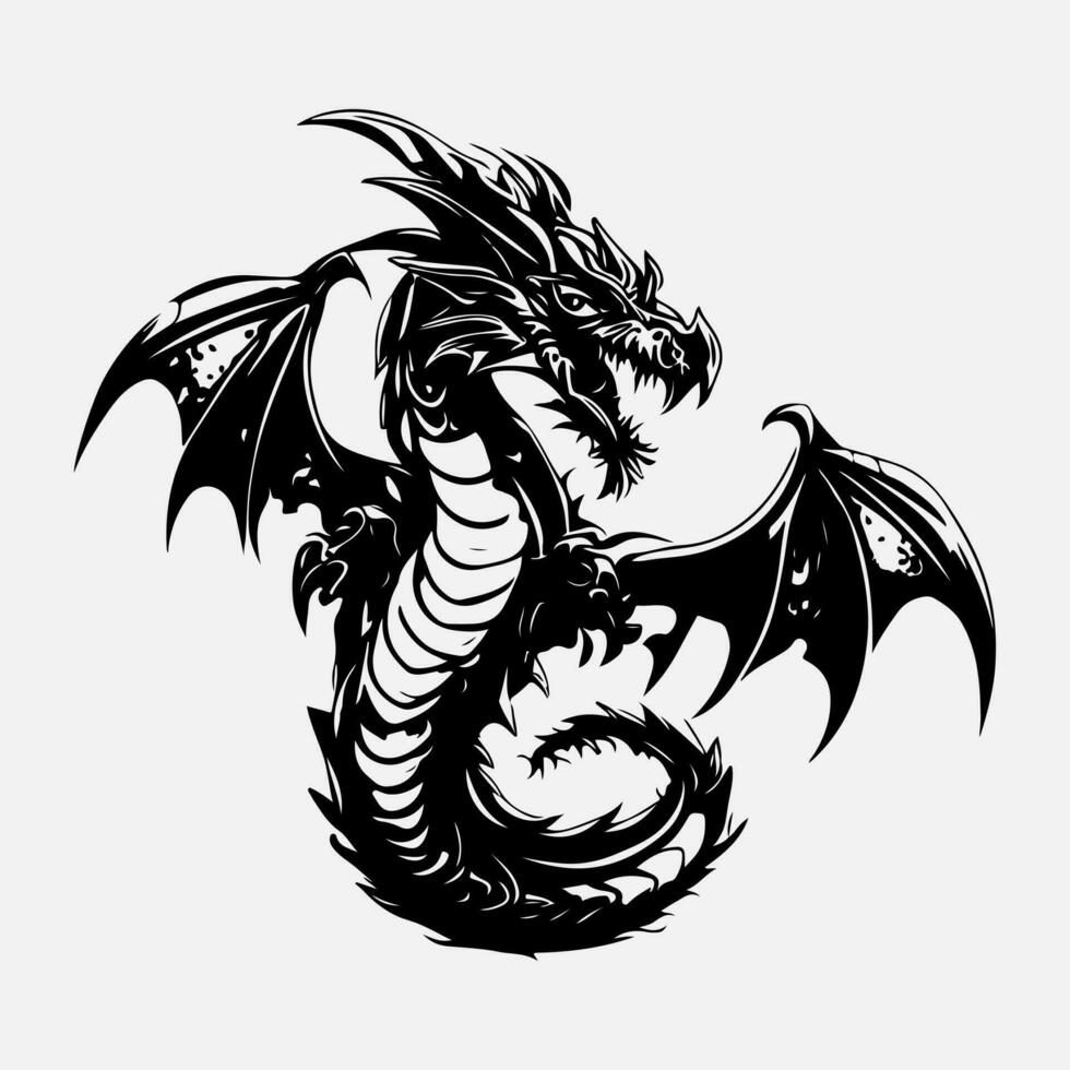 noir dragon vecteur silhouette