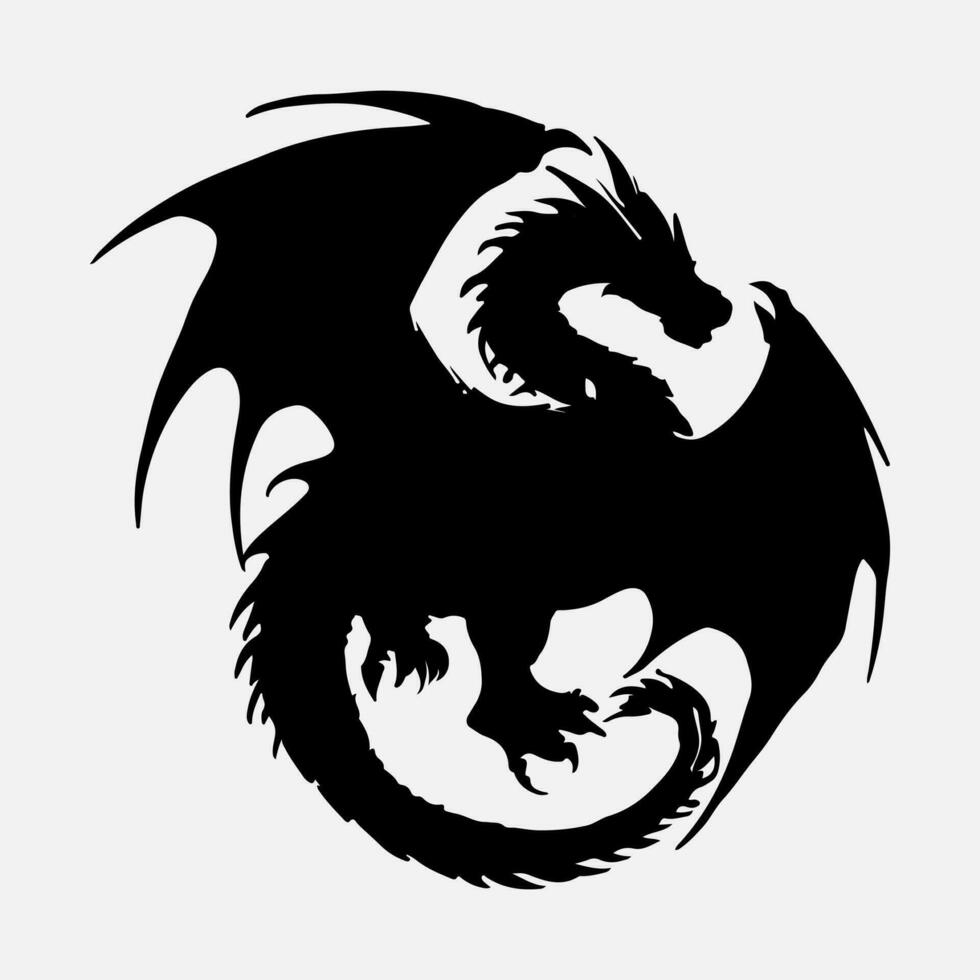 noir dragon vecteur silhouette