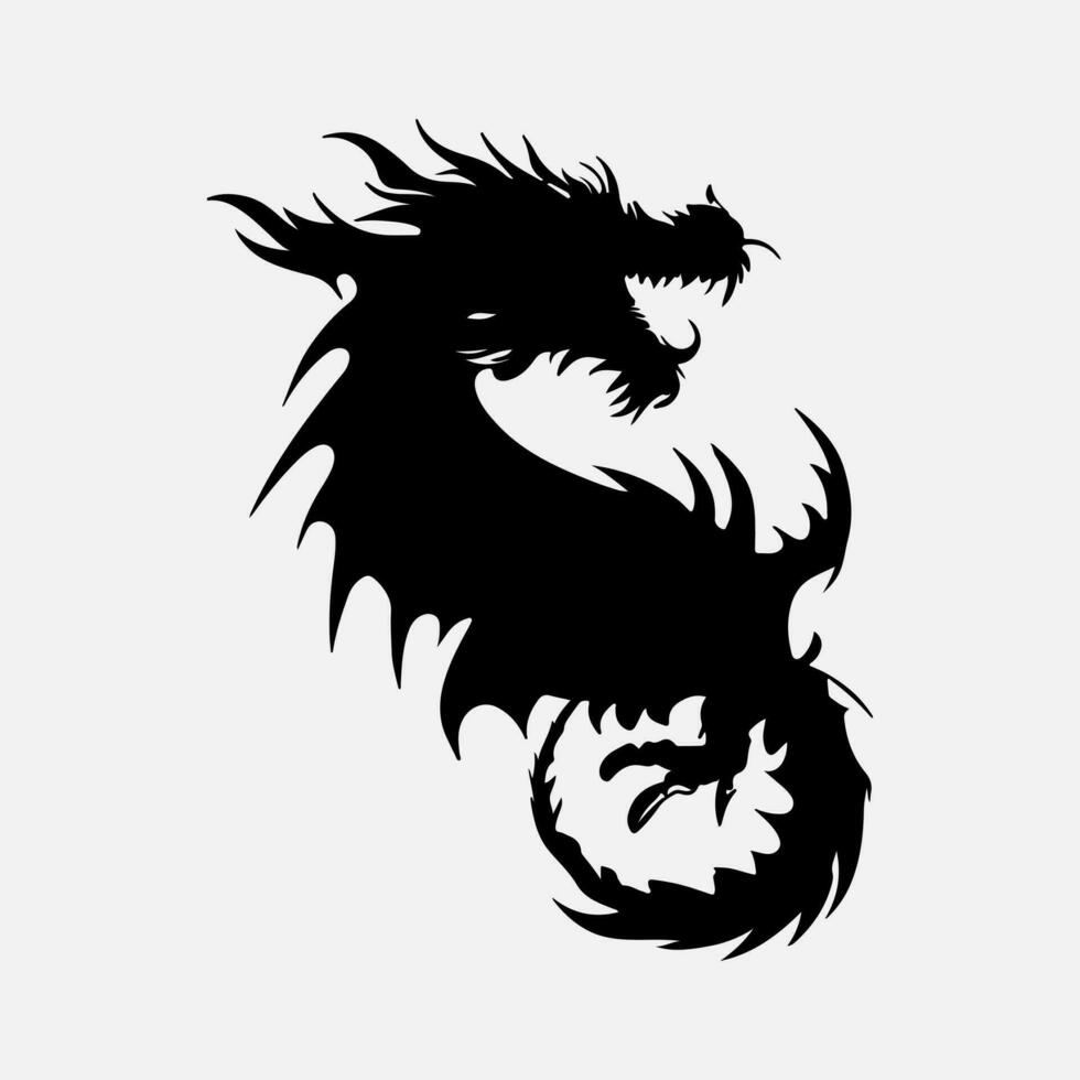 noir dragon vecteur silhouette