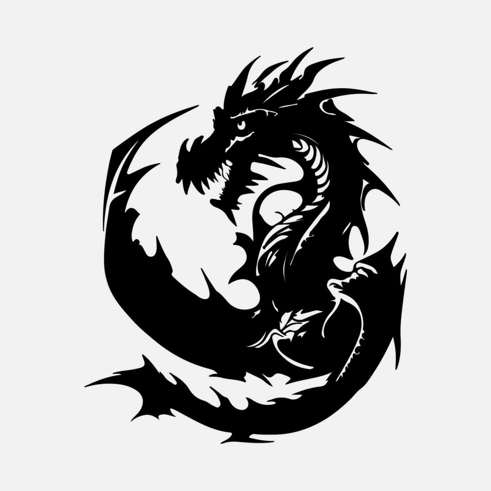 noir dragon vecteur silhouette