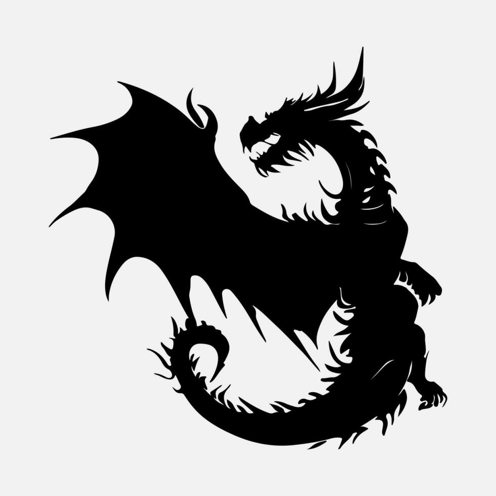 noir dragon vecteur silhouette