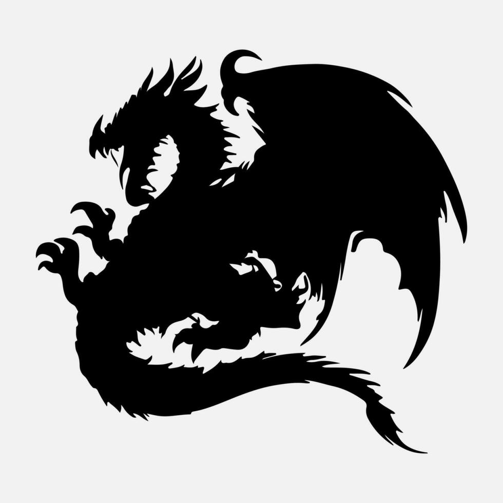 noir dragon vecteur silhouette