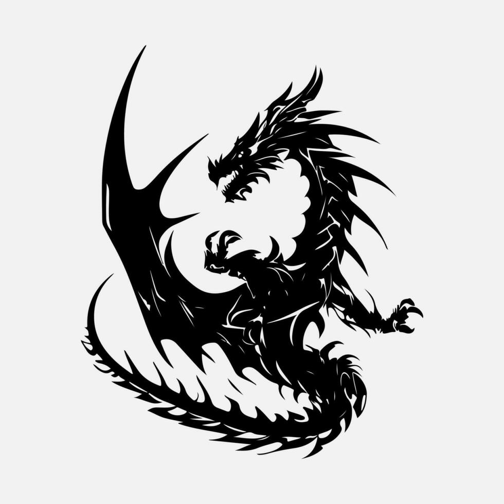 noir dragon vecteur silhouette