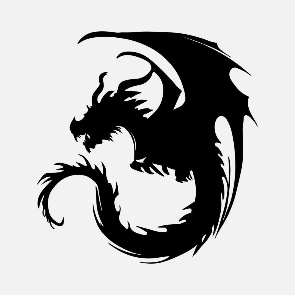 noir dragon vecteur silhouette