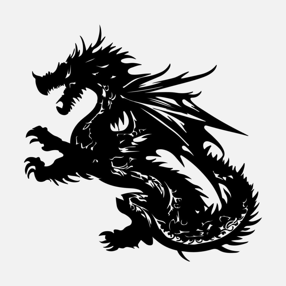 noir dragon vecteur silhouette