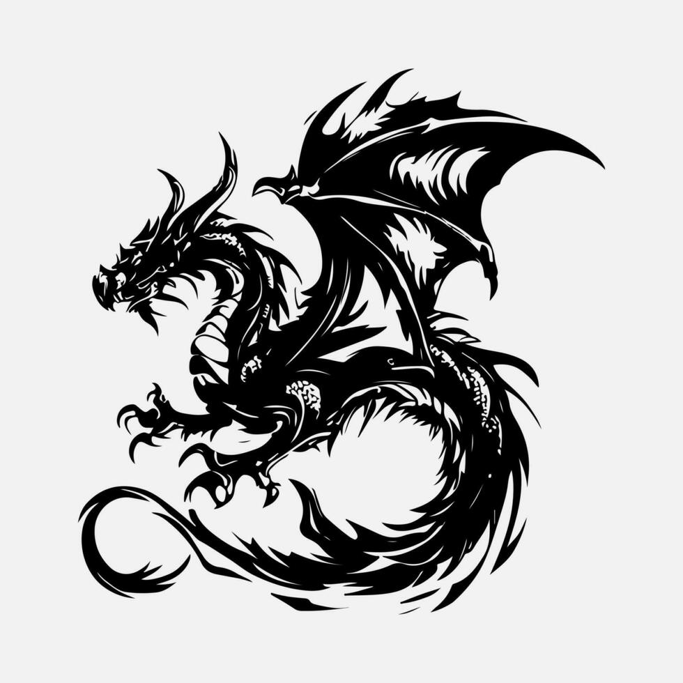 noir dragon vecteur silhouette