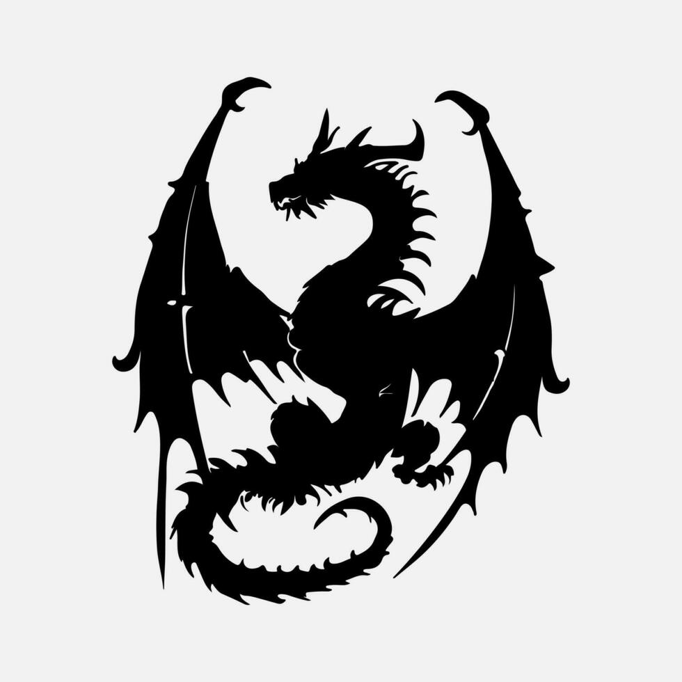 noir dragon vecteur silhouette