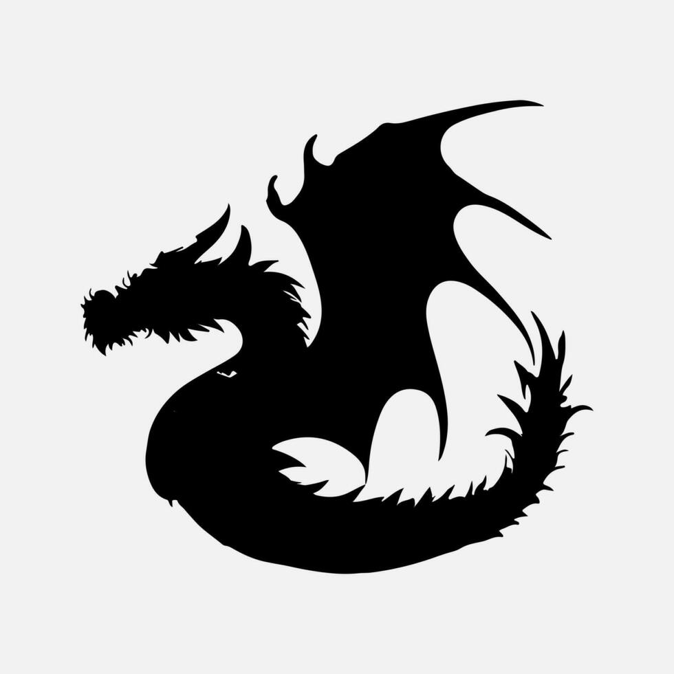 noir dragon vecteur silhouette