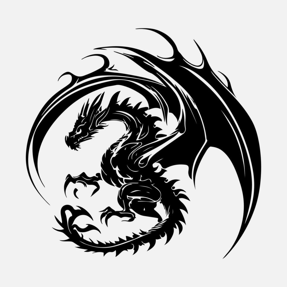 noir dragon vecteur silhouette