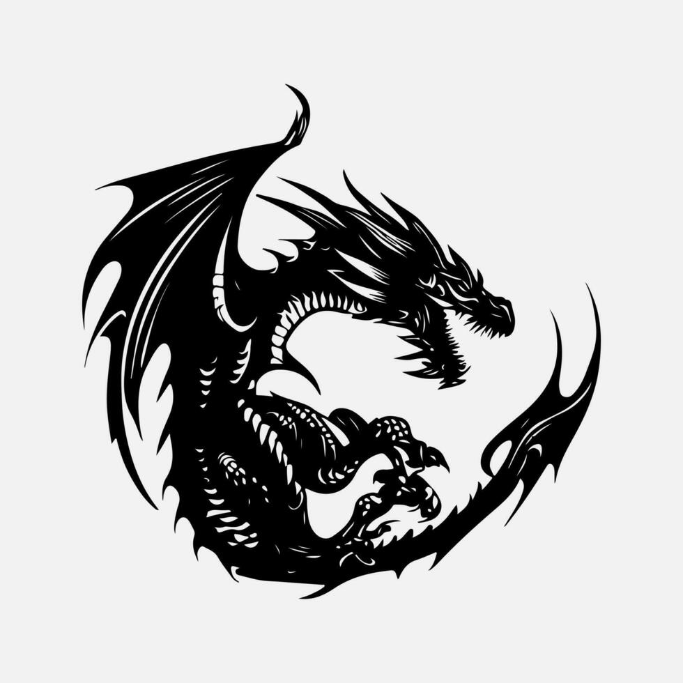 noir dragon vecteur silhouette