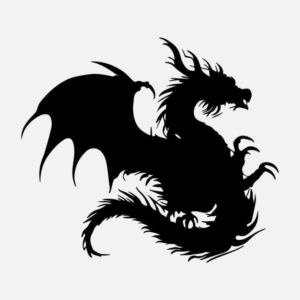 noir dragon vecteur silhouette