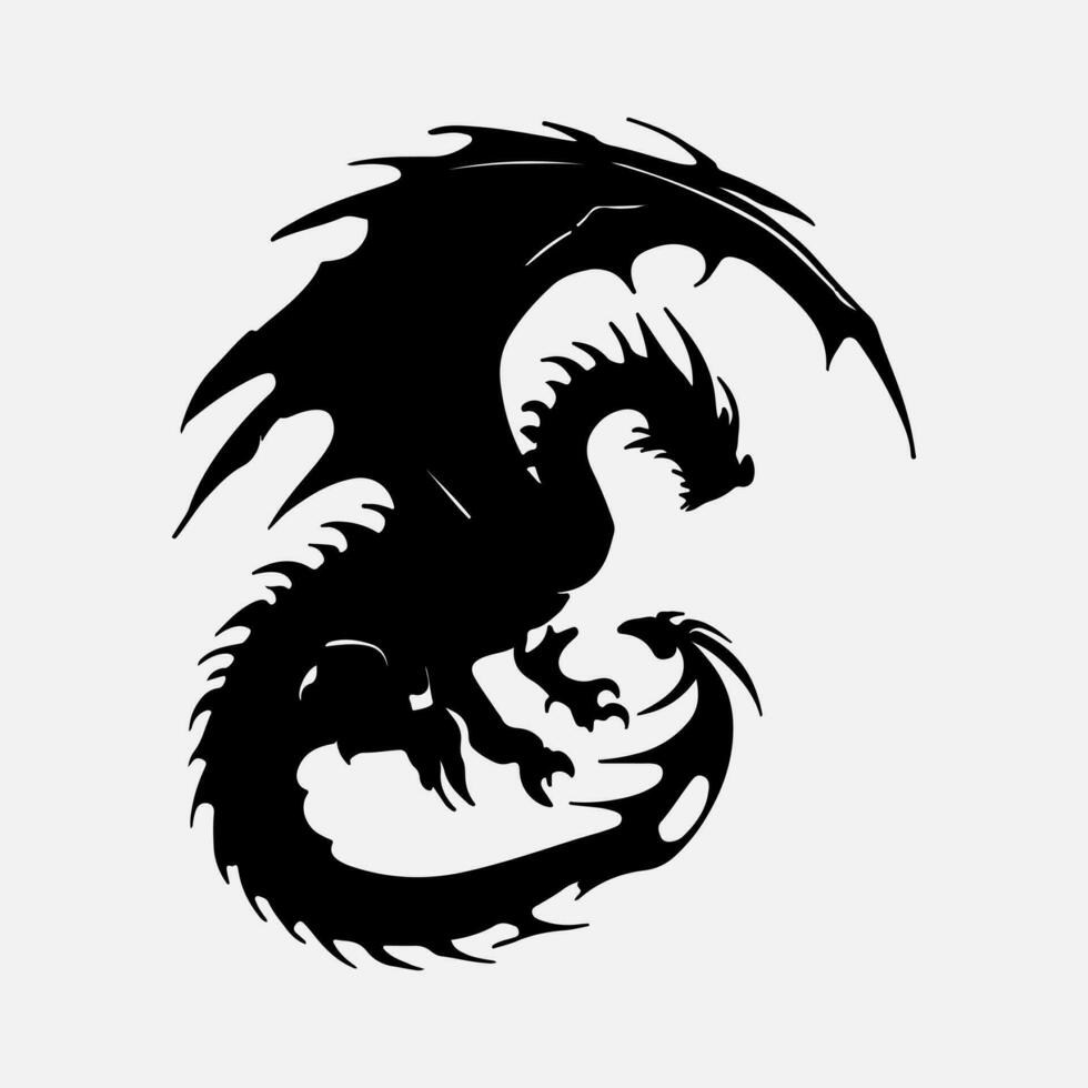 noir dragon vecteur silhouette