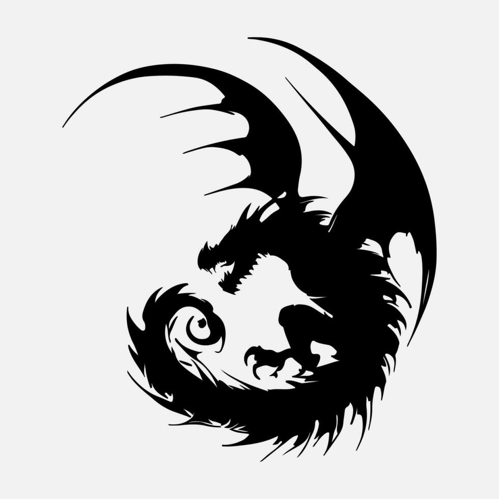 noir dragon vecteur silhouette