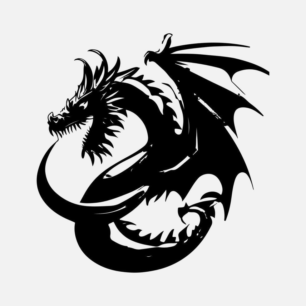 noir dragon vecteur silhouette