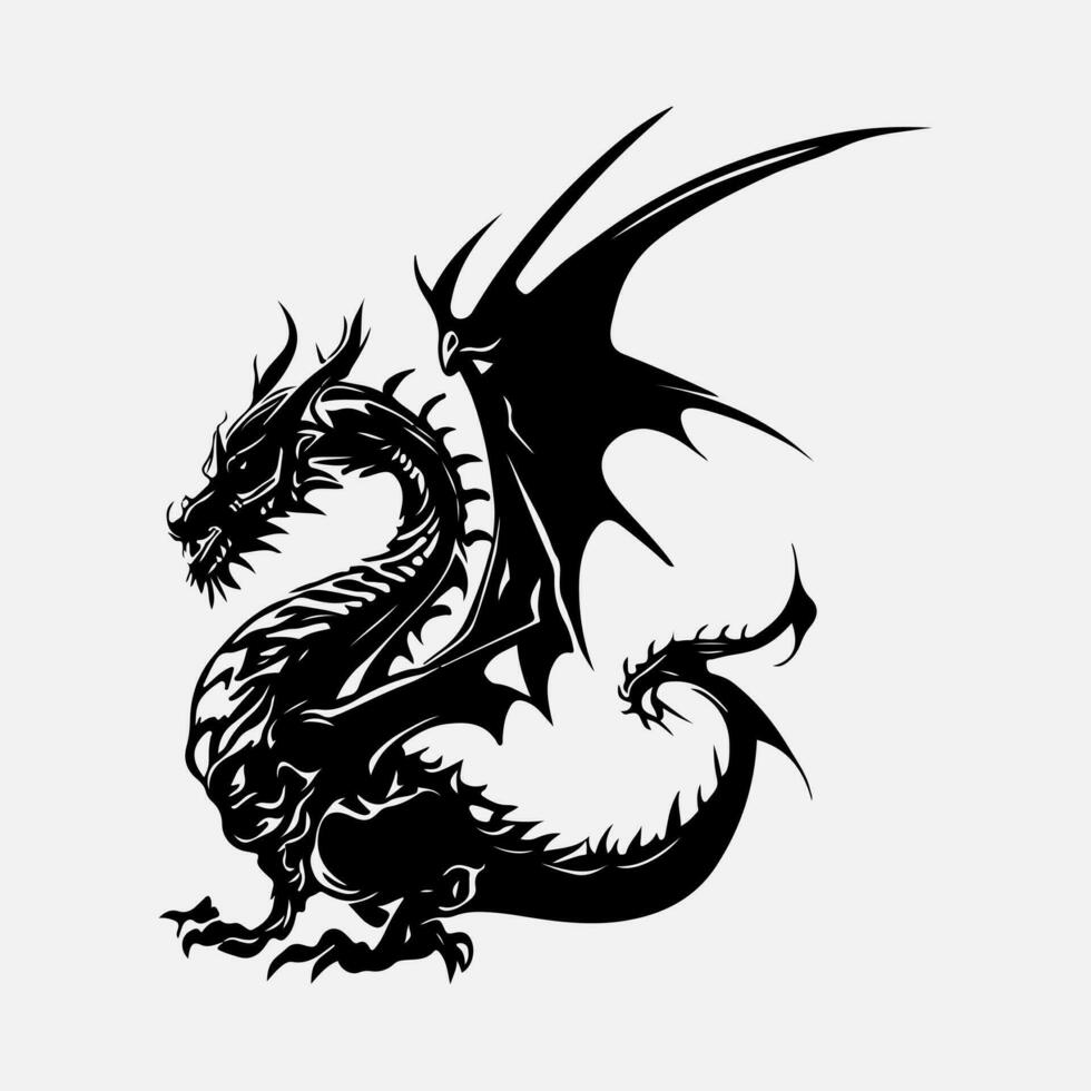 noir dragon vecteur silhouette