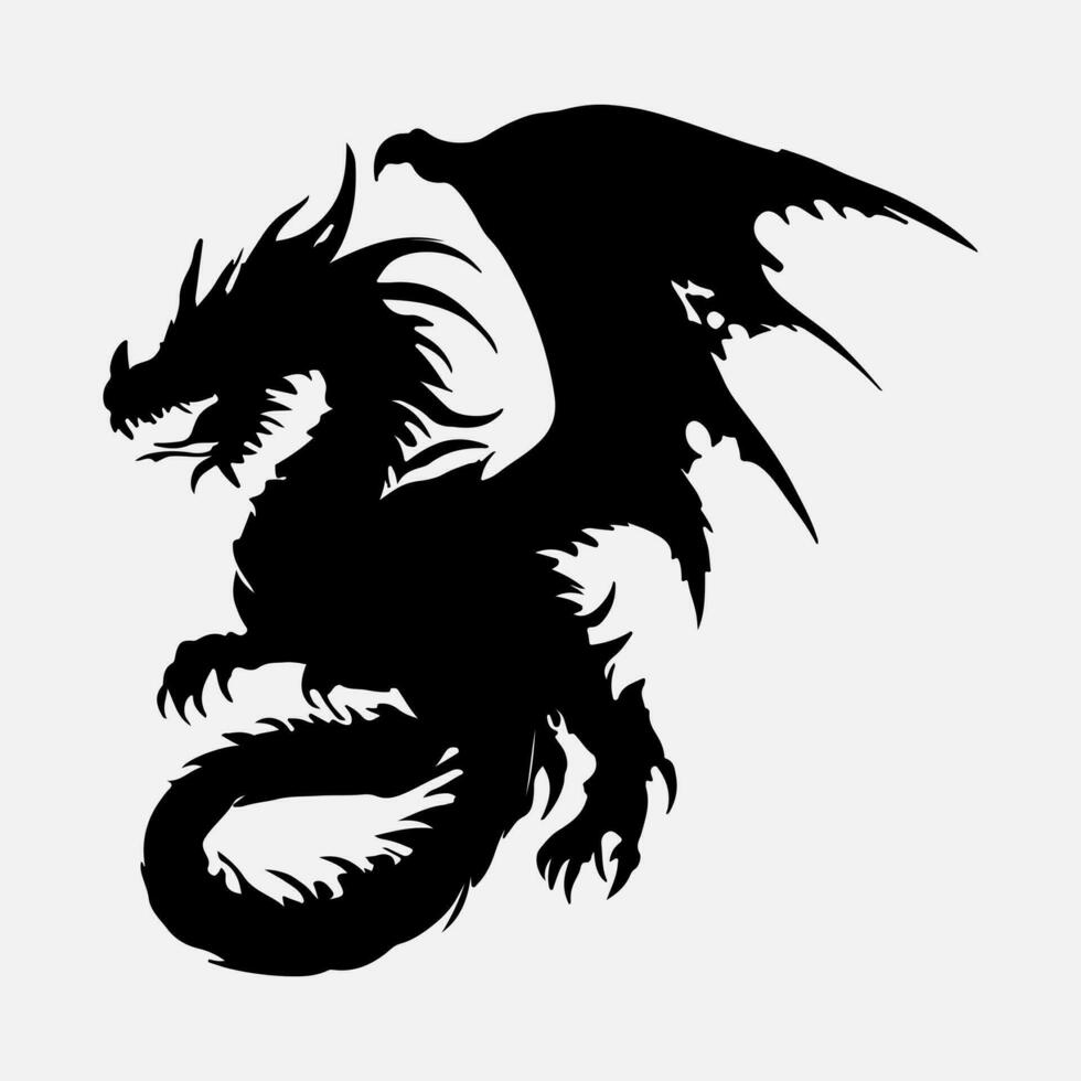 noir dragon vecteur silhouette