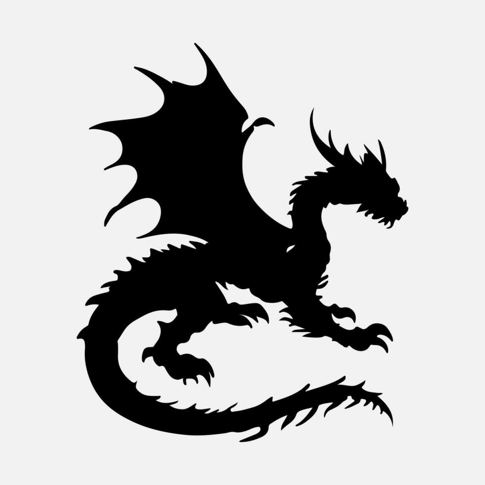 noir dragon vecteur silhouette