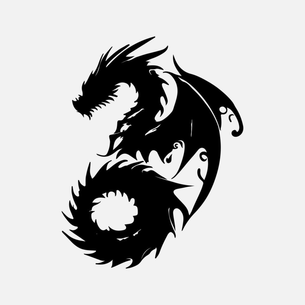 noir dragon vecteur silhouette