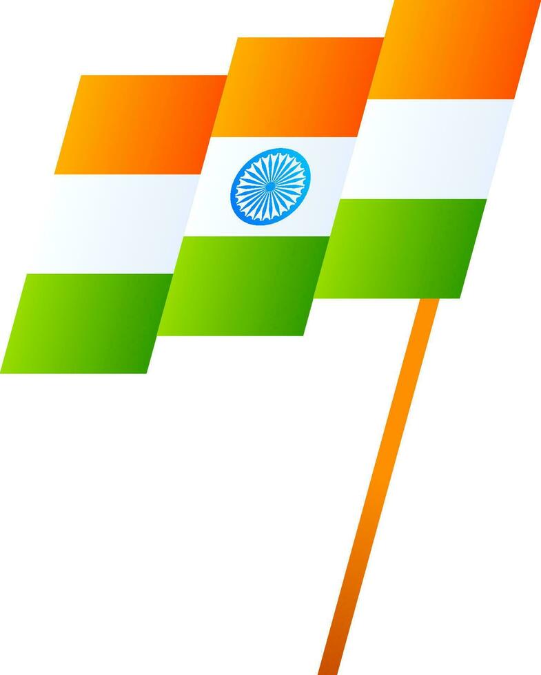 illustration de agitant Indien drapeau sur blanc Contexte. vecteur