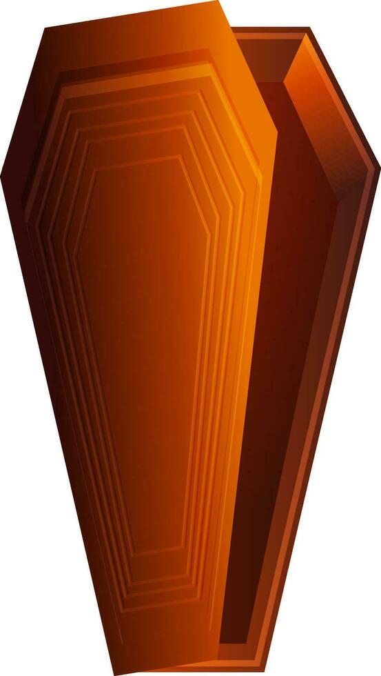 isométrique icône de cercueil dans marron couleur. vecteur