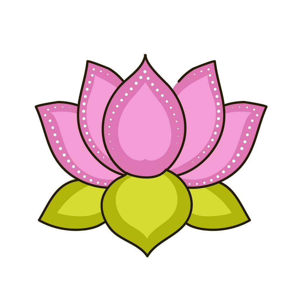 plat illustration de épanouissement rose lotus fleur sur blanc Contexte. vecteur