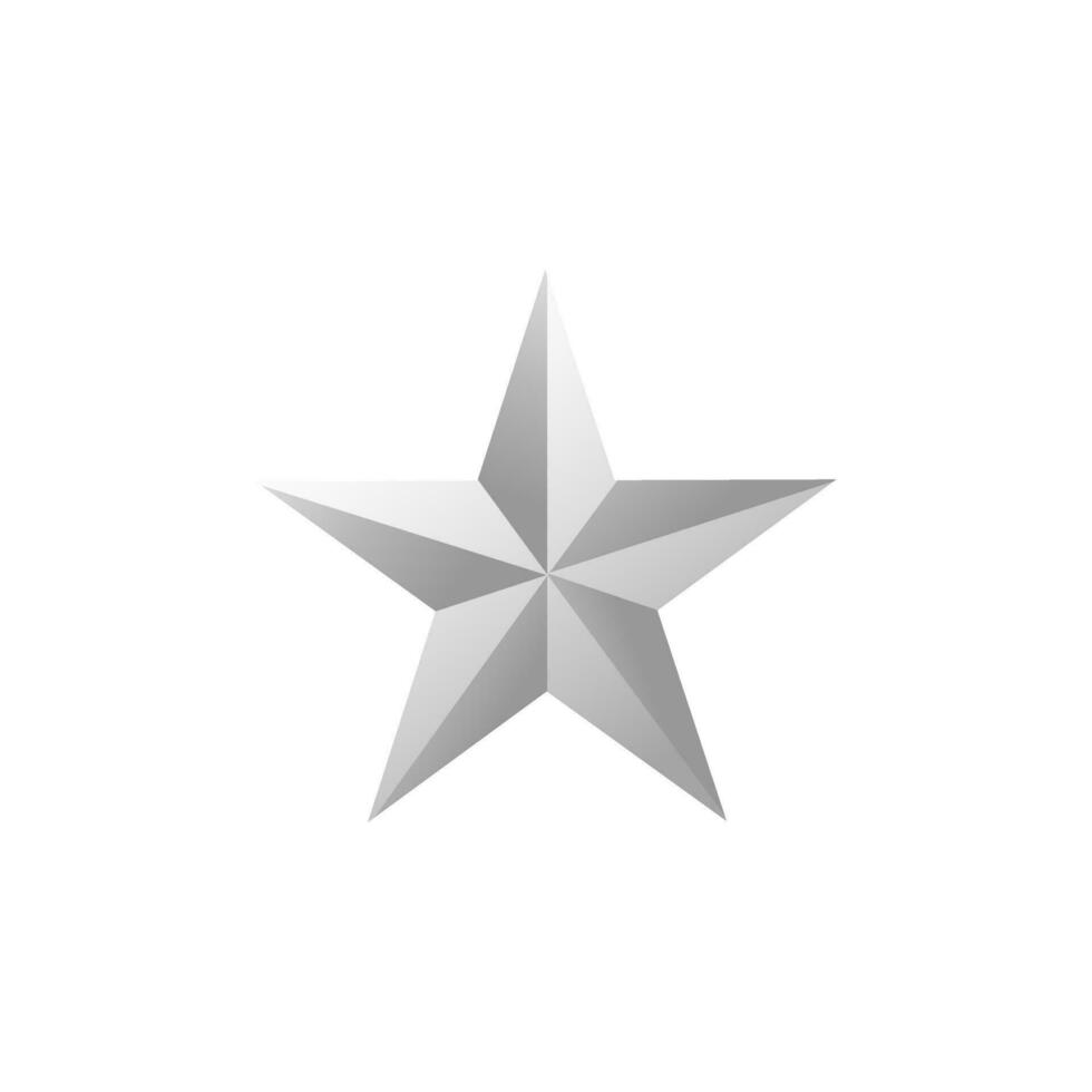 3d illustration de étoile dans gris couleur. vecteur