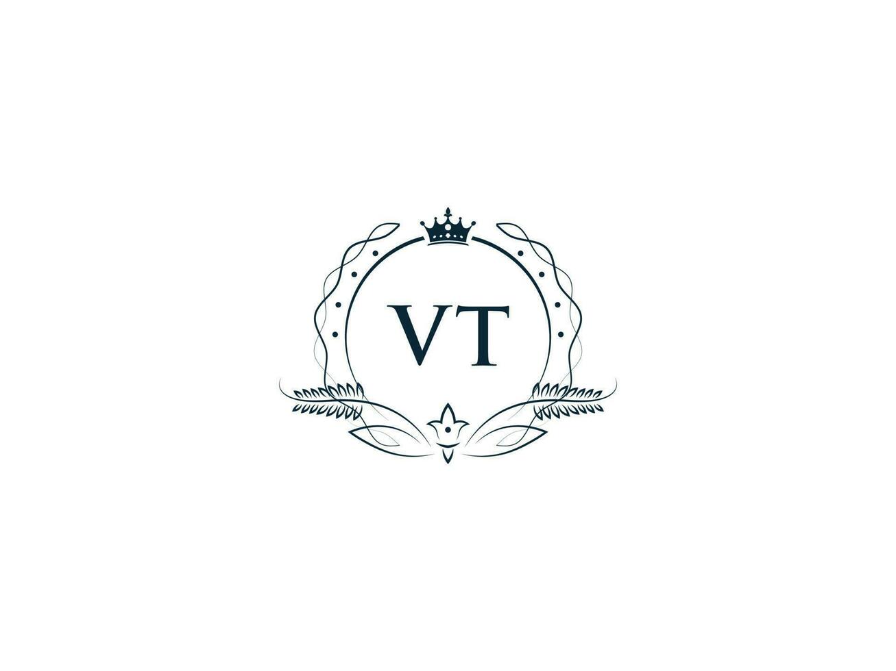 initiale Vermont logo lettre conception, minimal Royal couronne Vermont la télé féminin logo symbole vecteur