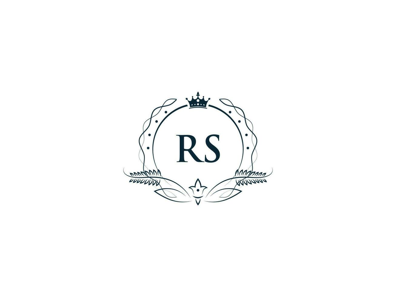 Royal couronne rs logo icône, féminin luxe rs sr logo lettre vecteur