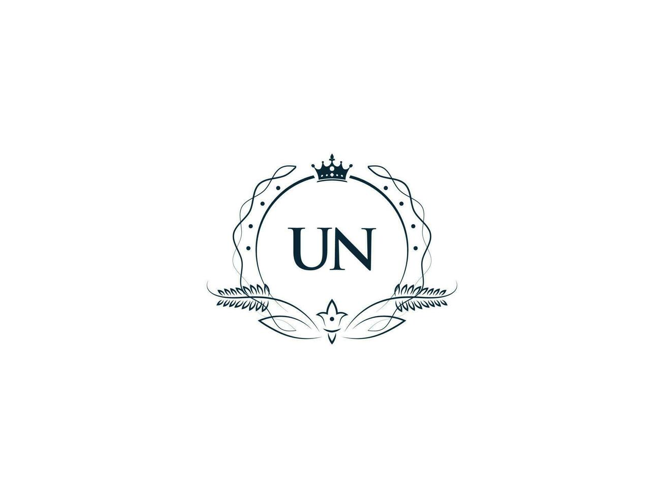 initiale ONU minimal luxe logo, minimaliste Royal couronne ONU nu logo icône vecteur art