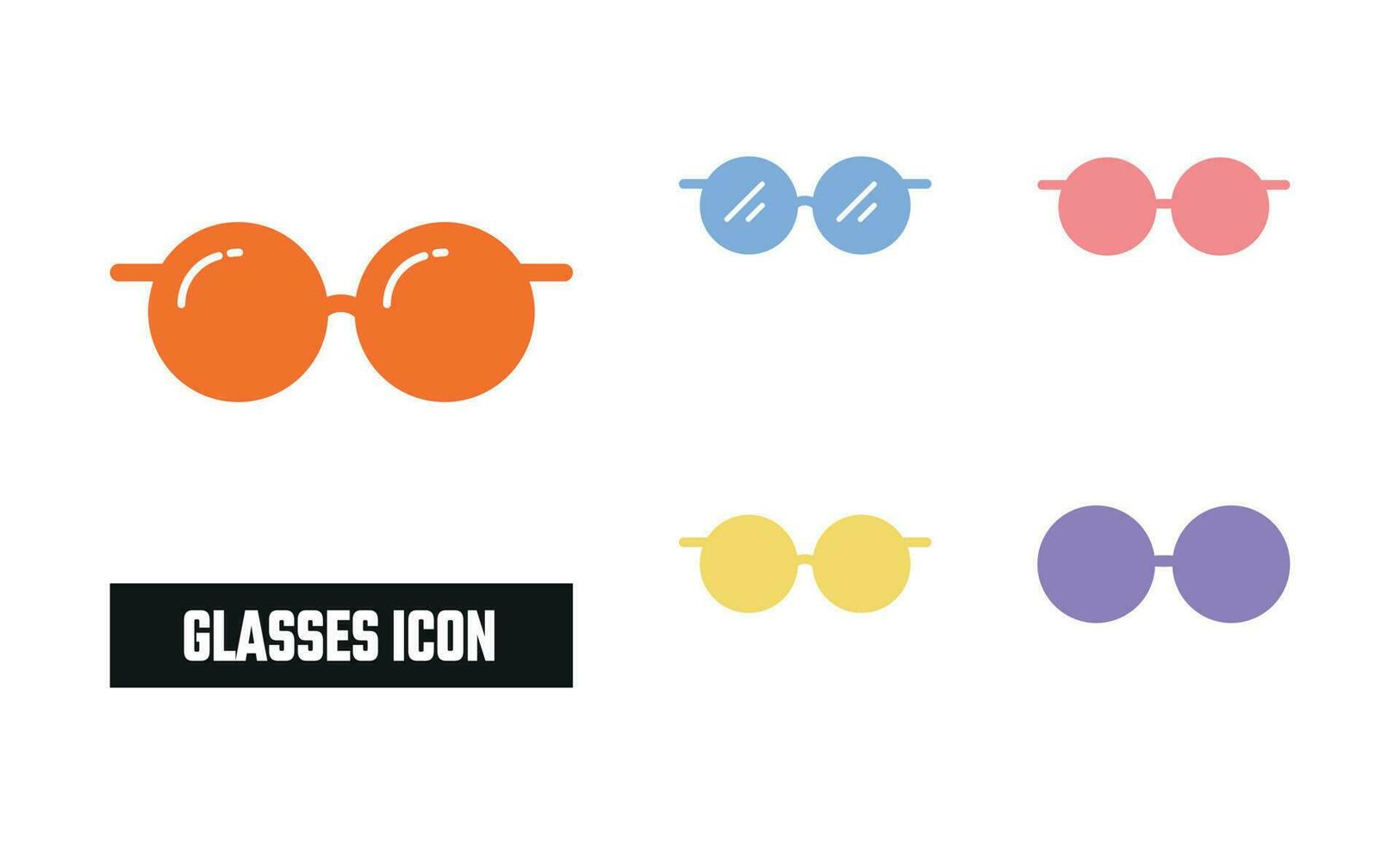 plat des lunettes icône symbole vecteur illustration