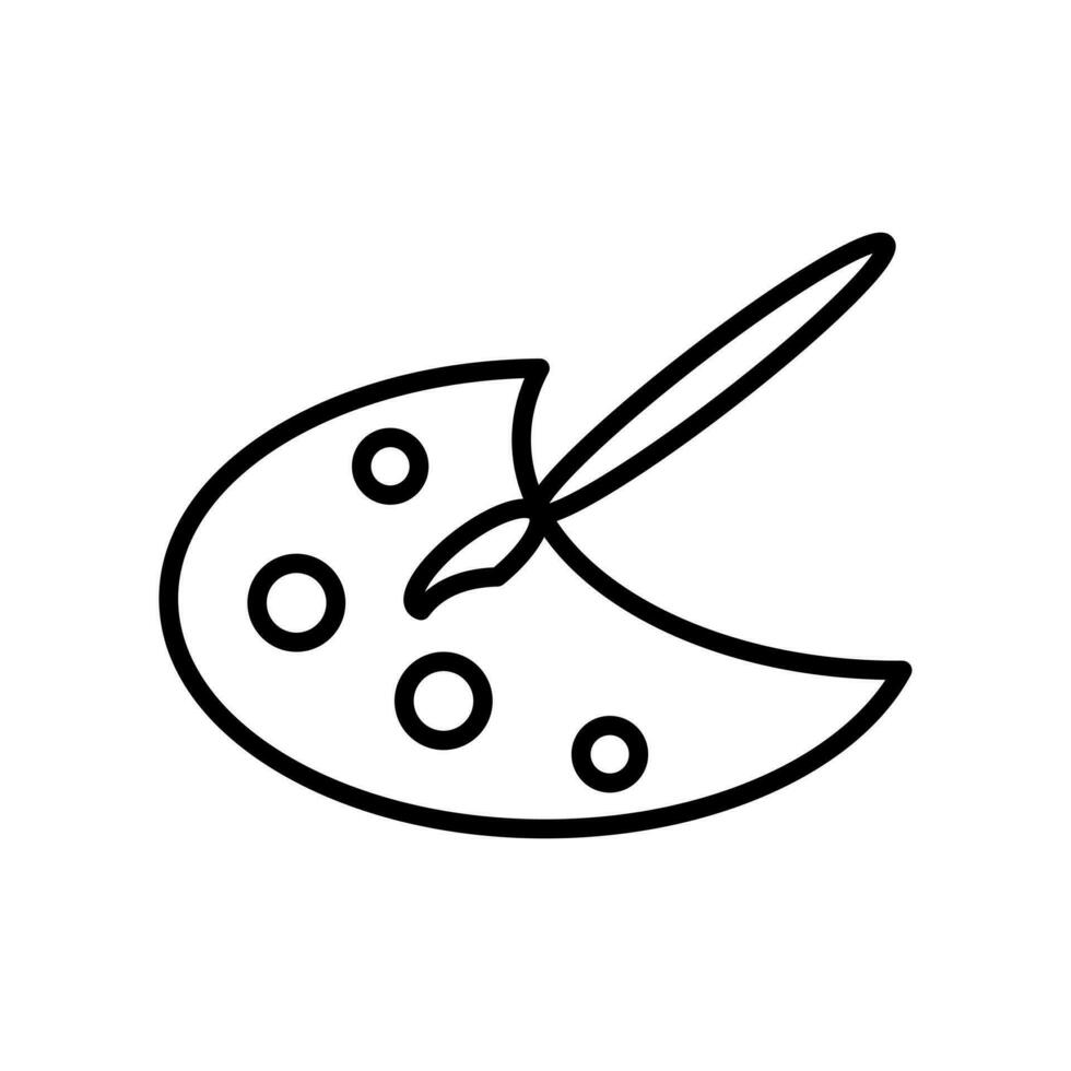 Couleur assiette direct icône symbole vecteur. noir contour Couleur assiette icône vecteur
