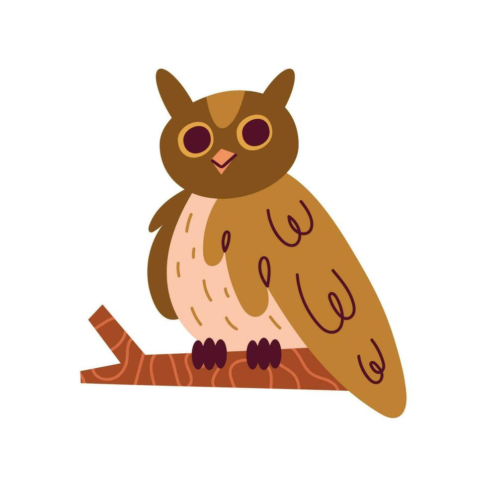 hibou oiseau sauvage animal personnage vecteur