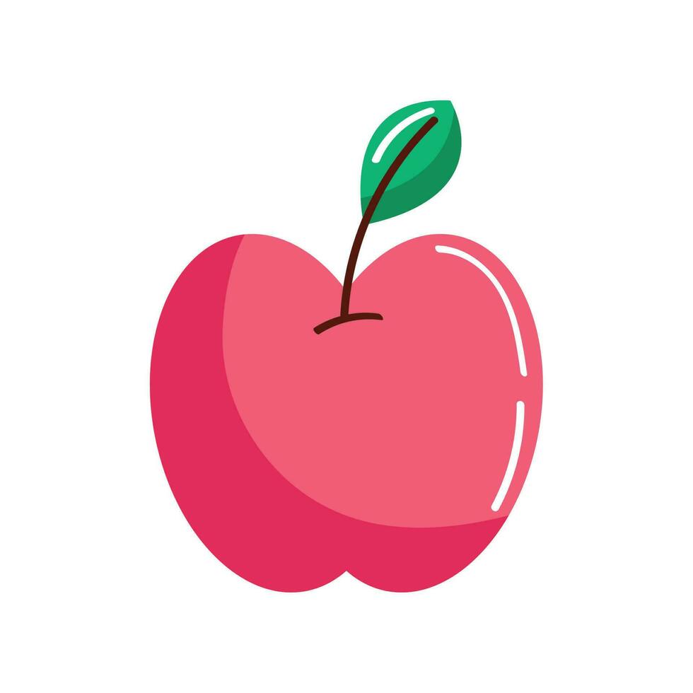 Frais Pomme fruit rouge icône vecteur